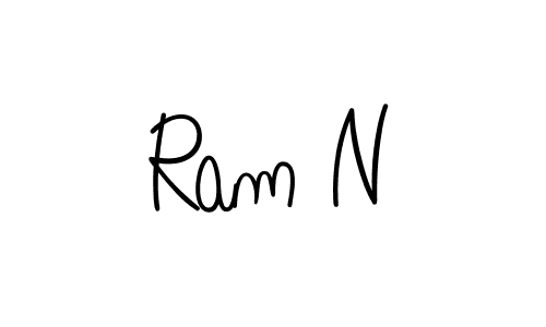 if you are searching for the best signature style for your name Ram N. so please give up your signature search. here we have designed multiple signature styles  using Angelique-Rose-font-FFP. Ram N signature style 5 images and pictures png