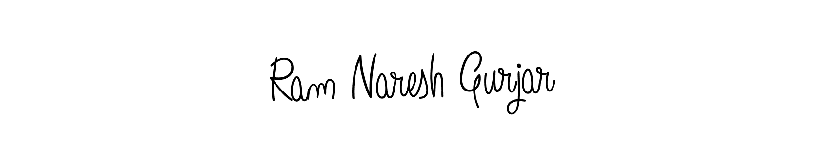 You should practise on your own different ways (Angelique-Rose-font-FFP) to write your name (Ram Naresh Gurjar) in signature. don't let someone else do it for you. Ram Naresh Gurjar signature style 5 images and pictures png
