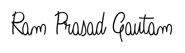 Create a personalized artistic stamp with Ram Prasad Gautam in Angelique-Rose-font-FFP font. Perfect for visual artists, designers, and influencers. Ram Prasad Gautam signature style 5 images and pictures png