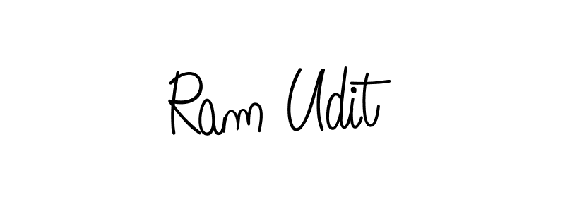 You should practise on your own different ways (Angelique-Rose-font-FFP) to write your name (Ram Udit) in signature. don't let someone else do it for you. Ram Udit signature style 5 images and pictures png