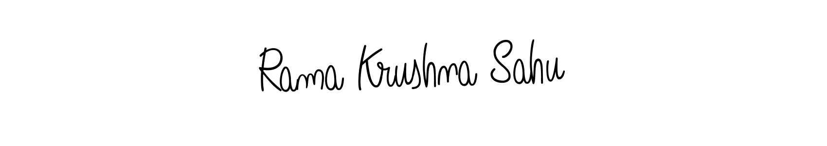 The best way (Angelique-Rose-font-FFP) to make a short signature is to pick only two or three words in your name. The name Rama Krushna Sahu include a total of six letters. For converting this name. Rama Krushna Sahu signature style 5 images and pictures png