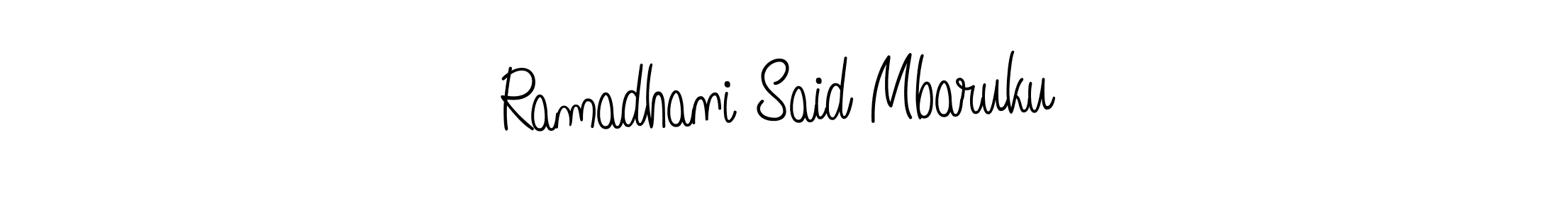 The best way (Angelique-Rose-font-FFP) to make a short signature is to pick only two or three words in your name. The name Ramadhani Said Mbaruku include a total of six letters. For converting this name. Ramadhani Said Mbaruku signature style 5 images and pictures png
