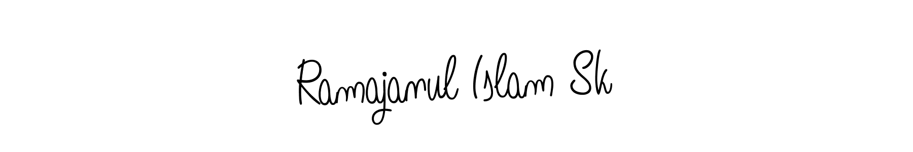 Use a signature maker to create a handwritten signature online. With this signature software, you can design (Angelique-Rose-font-FFP) your own signature for name Ramajanul Islam Sk. Ramajanul Islam Sk signature style 5 images and pictures png