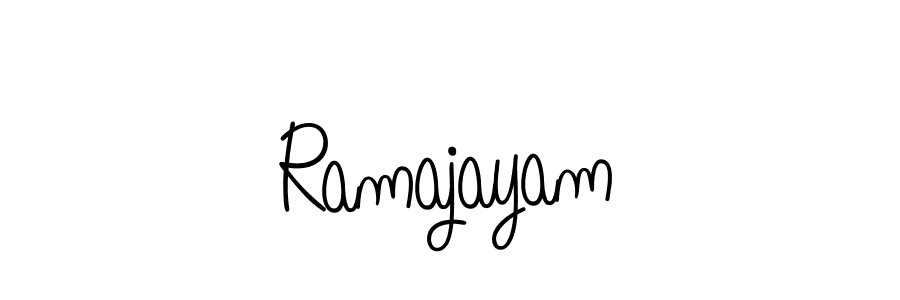 How to make Ramajayam name signature. Use Angelique-Rose-font-FFP style for creating short signs online. This is the latest handwritten sign. Ramajayam signature style 5 images and pictures png