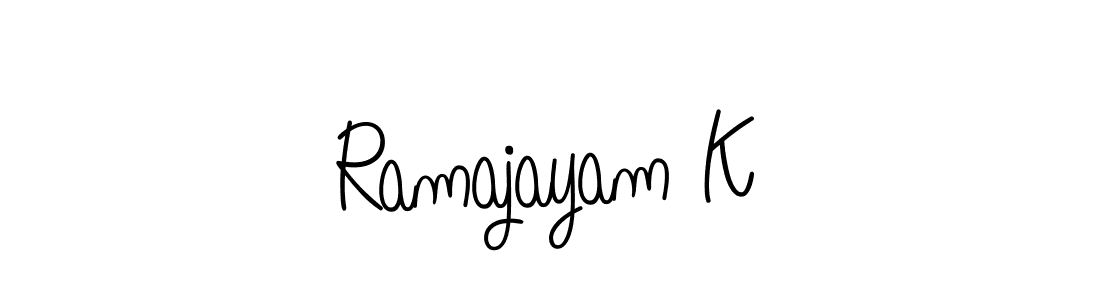 You can use this online signature creator to create a handwritten signature for the name Ramajayam K. This is the best online autograph maker. Ramajayam K signature style 5 images and pictures png