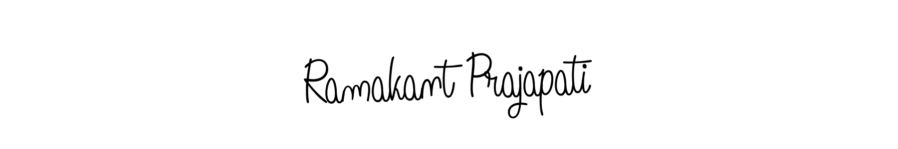You should practise on your own different ways (Angelique-Rose-font-FFP) to write your name (Ramakant Prajapati) in signature. don't let someone else do it for you. Ramakant Prajapati signature style 5 images and pictures png