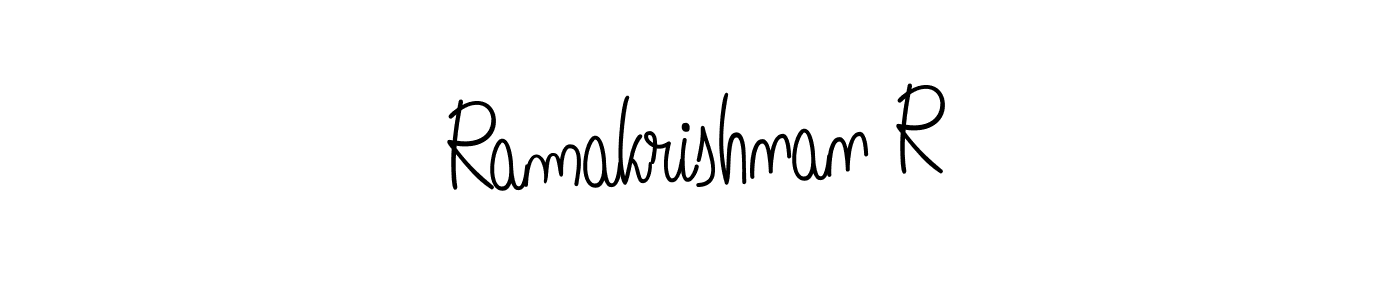 if you are searching for the best signature style for your name Ramakrishnan R. so please give up your signature search. here we have designed multiple signature styles  using Angelique-Rose-font-FFP. Ramakrishnan R signature style 5 images and pictures png