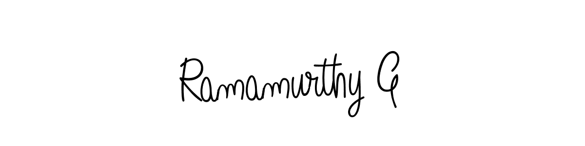if you are searching for the best signature style for your name Ramamurthy G. so please give up your signature search. here we have designed multiple signature styles  using Angelique-Rose-font-FFP. Ramamurthy G signature style 5 images and pictures png