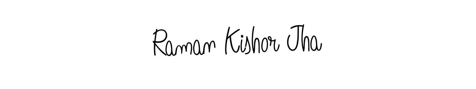 Use a signature maker to create a handwritten signature online. With this signature software, you can design (Angelique-Rose-font-FFP) your own signature for name Raman Kishor Jha. Raman Kishor Jha signature style 5 images and pictures png