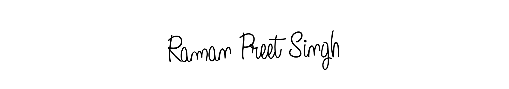 Use a signature maker to create a handwritten signature online. With this signature software, you can design (Angelique-Rose-font-FFP) your own signature for name Raman Preet Singh. Raman Preet Singh signature style 5 images and pictures png