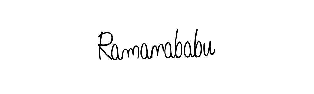 Use a signature maker to create a handwritten signature online. With this signature software, you can design (Angelique-Rose-font-FFP) your own signature for name Ramanababu. Ramanababu signature style 5 images and pictures png