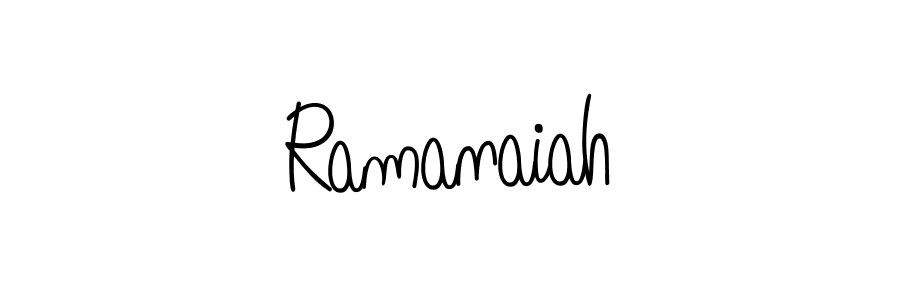 Make a beautiful signature design for name Ramanaiah. With this signature (Angelique-Rose-font-FFP) style, you can create a handwritten signature for free. Ramanaiah signature style 5 images and pictures png