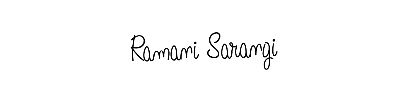 Use a signature maker to create a handwritten signature online. With this signature software, you can design (Angelique-Rose-font-FFP) your own signature for name Ramani Sarangi. Ramani Sarangi signature style 5 images and pictures png
