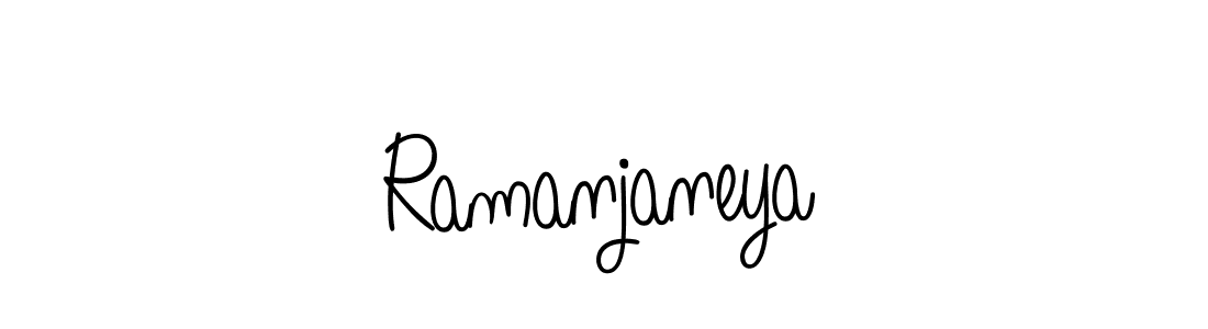 You should practise on your own different ways (Angelique-Rose-font-FFP) to write your name (Ramanjaneya) in signature. don't let someone else do it for you. Ramanjaneya signature style 5 images and pictures png