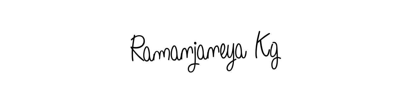 Make a beautiful signature design for name Ramanjaneya Kg. With this signature (Angelique-Rose-font-FFP) style, you can create a handwritten signature for free. Ramanjaneya Kg signature style 5 images and pictures png