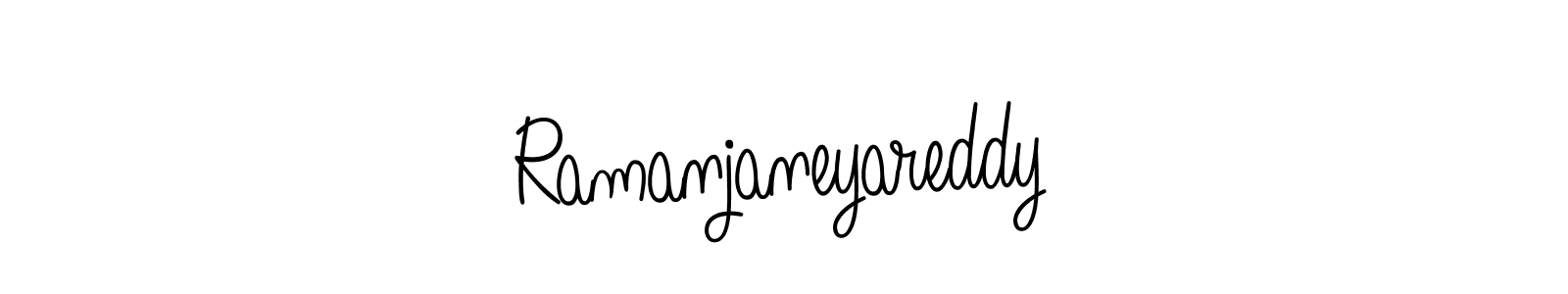 Use a signature maker to create a handwritten signature online. With this signature software, you can design (Angelique-Rose-font-FFP) your own signature for name Ramanjaneyareddy. Ramanjaneyareddy signature style 5 images and pictures png