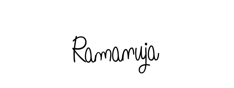 You should practise on your own different ways (Angelique-Rose-font-FFP) to write your name (Ramanuja) in signature. don't let someone else do it for you. Ramanuja signature style 5 images and pictures png