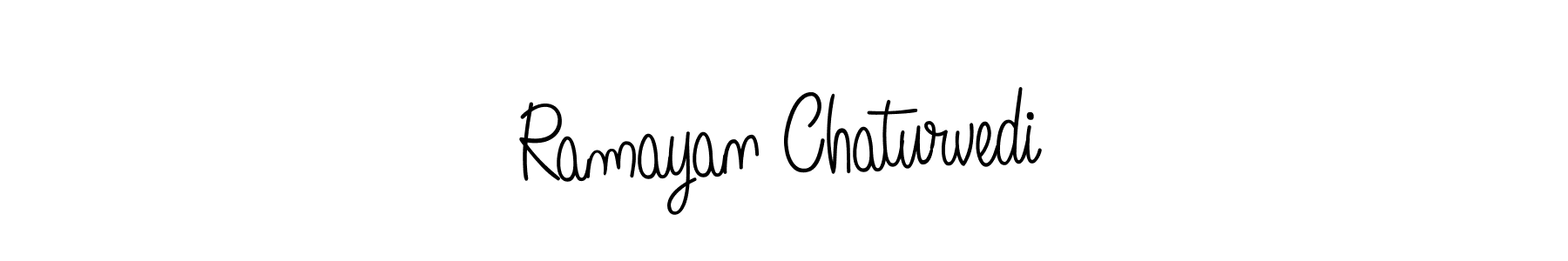 The best way (Angelique-Rose-font-FFP) to make a short signature is to pick only two or three words in your name. The name Ramayan Chaturvedi include a total of six letters. For converting this name. Ramayan Chaturvedi signature style 5 images and pictures png