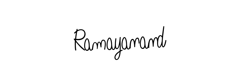 You should practise on your own different ways (Angelique-Rose-font-FFP) to write your name (Ramayanand) in signature. don't let someone else do it for you. Ramayanand signature style 5 images and pictures png