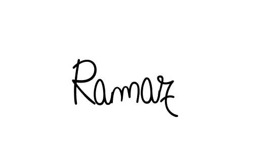 Use a signature maker to create a handwritten signature online. With this signature software, you can design (Angelique-Rose-font-FFP) your own signature for name Ramaz. Ramaz signature style 5 images and pictures png