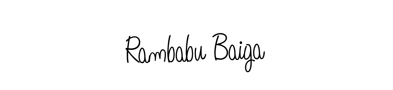 You should practise on your own different ways (Angelique-Rose-font-FFP) to write your name (Rambabu Baiga) in signature. don't let someone else do it for you. Rambabu Baiga signature style 5 images and pictures png