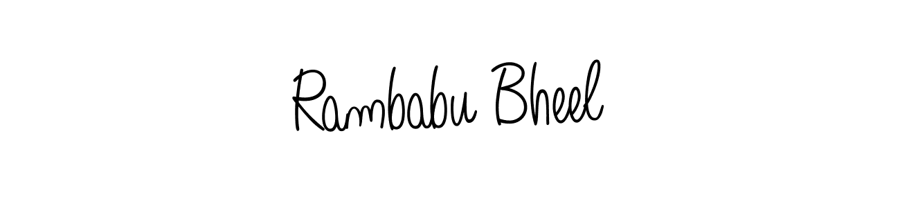 if you are searching for the best signature style for your name Rambabu Bheel. so please give up your signature search. here we have designed multiple signature styles  using Angelique-Rose-font-FFP. Rambabu Bheel signature style 5 images and pictures png