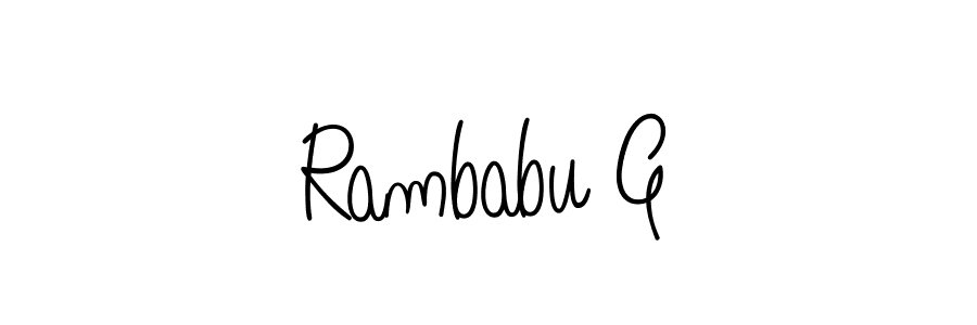 It looks lik you need a new signature style for name Rambabu G. Design unique handwritten (Angelique-Rose-font-FFP) signature with our free signature maker in just a few clicks. Rambabu G signature style 5 images and pictures png