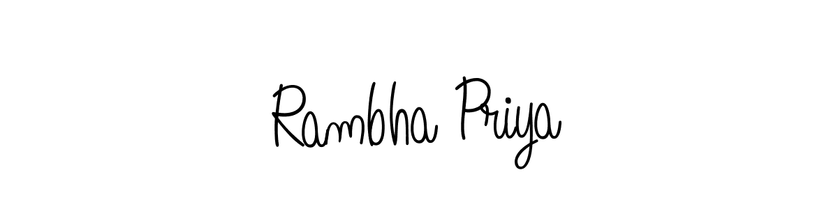 Rambha Priya stylish signature style. Best Handwritten Sign (Angelique-Rose-font-FFP) for my name. Handwritten Signature Collection Ideas for my name Rambha Priya. Rambha Priya signature style 5 images and pictures png