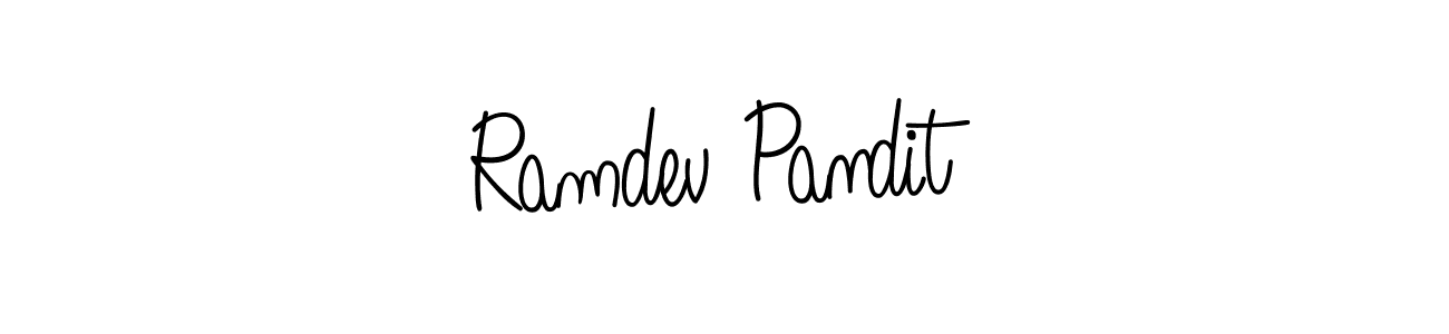 How to make Ramdev Pandit name signature. Use Angelique-Rose-font-FFP style for creating short signs online. This is the latest handwritten sign. Ramdev Pandit signature style 5 images and pictures png