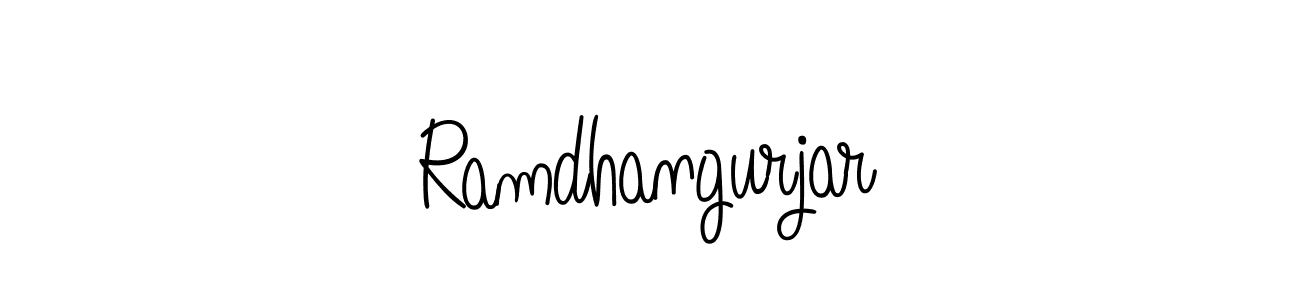 Make a beautiful signature design for name Ramdhangurjar. With this signature (Angelique-Rose-font-FFP) style, you can create a handwritten signature for free. Ramdhangurjar signature style 5 images and pictures png