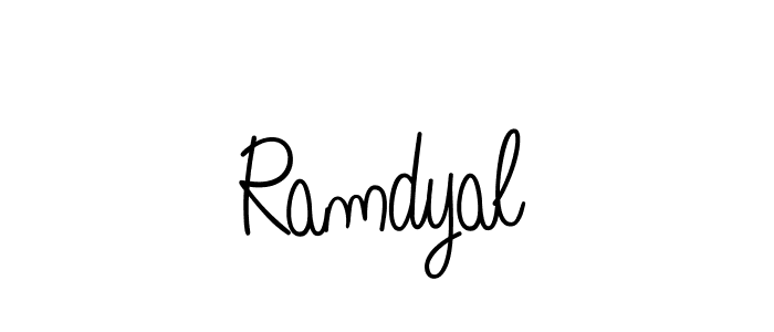 How to make Ramdyal name signature. Use Angelique-Rose-font-FFP style for creating short signs online. This is the latest handwritten sign. Ramdyal signature style 5 images and pictures png