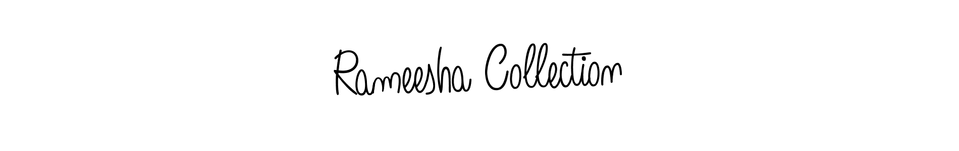 You should practise on your own different ways (Angelique-Rose-font-FFP) to write your name (Rameesha Collection) in signature. don't let someone else do it for you. Rameesha Collection signature style 5 images and pictures png