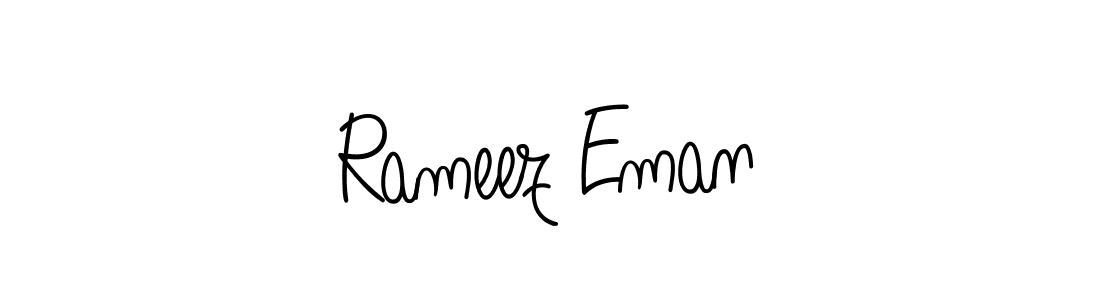 You should practise on your own different ways (Angelique-Rose-font-FFP) to write your name (Rameez Eman) in signature. don't let someone else do it for you. Rameez Eman signature style 5 images and pictures png