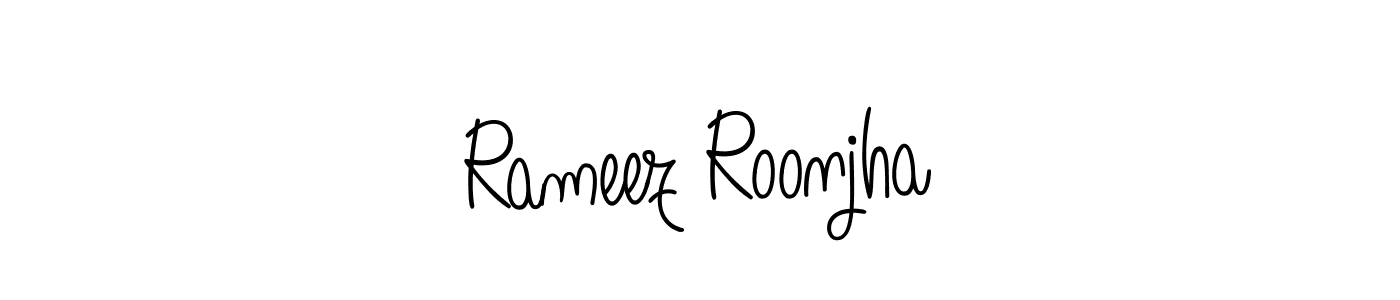 Rameez Roonjha stylish signature style. Best Handwritten Sign (Angelique-Rose-font-FFP) for my name. Handwritten Signature Collection Ideas for my name Rameez Roonjha. Rameez Roonjha signature style 5 images and pictures png