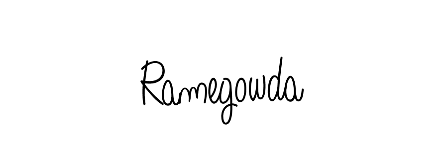 Design your own signature with our free online signature maker. With this signature software, you can create a handwritten (Angelique-Rose-font-FFP) signature for name Ramegowda. Ramegowda signature style 5 images and pictures png