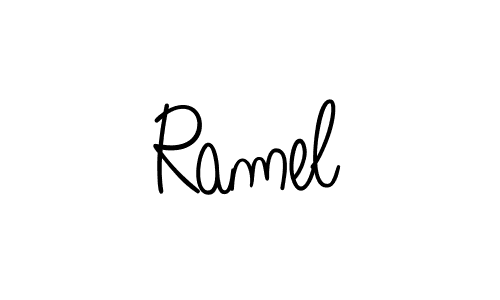 How to make Ramel name signature. Use Angelique-Rose-font-FFP style for creating short signs online. This is the latest handwritten sign. Ramel signature style 5 images and pictures png
