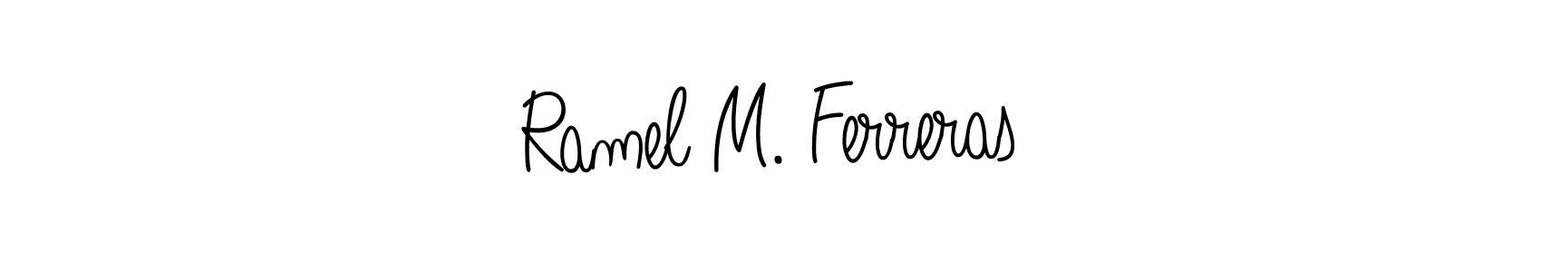 Make a beautiful signature design for name Ramel M. Ferreras. With this signature (Angelique-Rose-font-FFP) style, you can create a handwritten signature for free. Ramel M. Ferreras signature style 5 images and pictures png