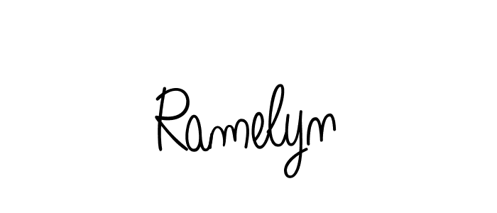 Make a beautiful signature design for name Ramelyn. With this signature (Angelique-Rose-font-FFP) style, you can create a handwritten signature for free. Ramelyn signature style 5 images and pictures png
