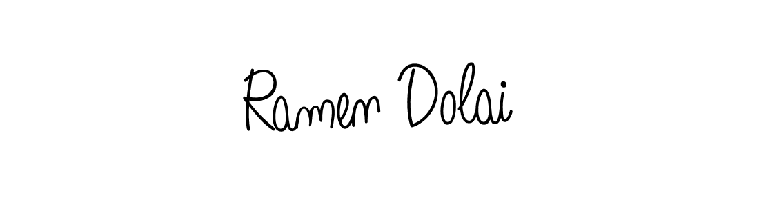 Ramen Dolai stylish signature style. Best Handwritten Sign (Angelique-Rose-font-FFP) for my name. Handwritten Signature Collection Ideas for my name Ramen Dolai. Ramen Dolai signature style 5 images and pictures png
