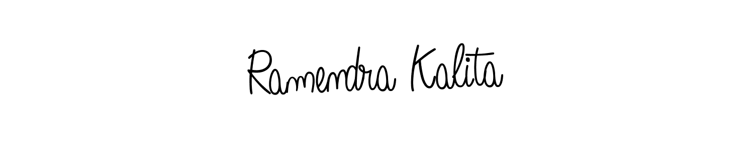 Ramendra Kalita stylish signature style. Best Handwritten Sign (Angelique-Rose-font-FFP) for my name. Handwritten Signature Collection Ideas for my name Ramendra Kalita. Ramendra Kalita signature style 5 images and pictures png