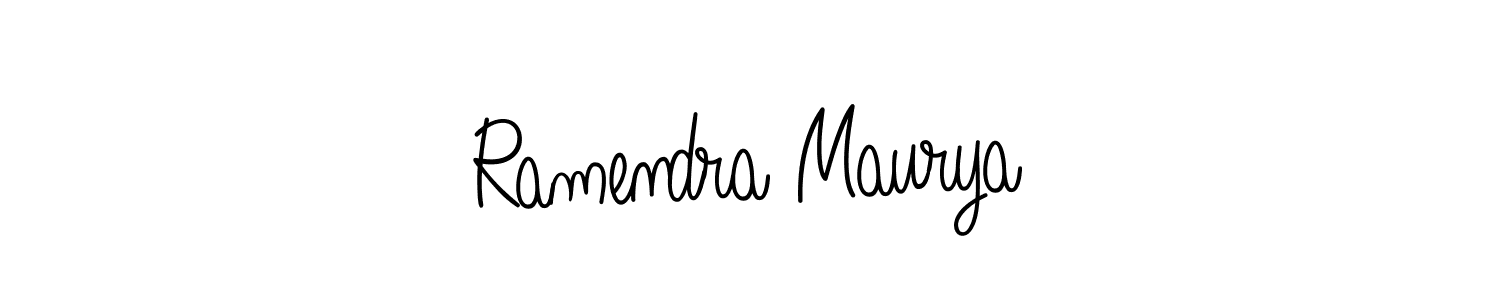 Make a beautiful signature design for name Ramendra Maurya. With this signature (Angelique-Rose-font-FFP) style, you can create a handwritten signature for free. Ramendra Maurya signature style 5 images and pictures png