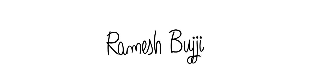 How to make Ramesh Bujji name signature. Use Angelique-Rose-font-FFP style for creating short signs online. This is the latest handwritten sign. Ramesh Bujji signature style 5 images and pictures png