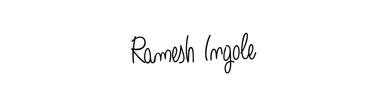 The best way (Angelique-Rose-font-FFP) to make a short signature is to pick only two or three words in your name. The name Ramesh Ingole include a total of six letters. For converting this name. Ramesh Ingole signature style 5 images and pictures png