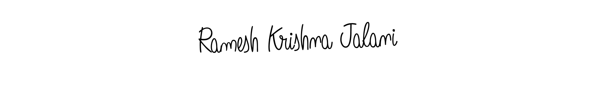 You should practise on your own different ways (Angelique-Rose-font-FFP) to write your name (Ramesh Krishna Jalani) in signature. don't let someone else do it for you. Ramesh Krishna Jalani signature style 5 images and pictures png