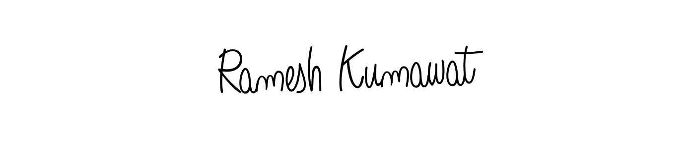 Use a signature maker to create a handwritten signature online. With this signature software, you can design (Angelique-Rose-font-FFP) your own signature for name Ramesh Kumawat. Ramesh Kumawat signature style 5 images and pictures png