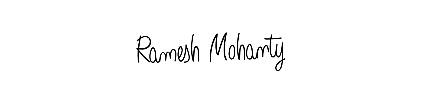 The best way (Angelique-Rose-font-FFP) to make a short signature is to pick only two or three words in your name. The name Ramesh Mohanty include a total of six letters. For converting this name. Ramesh Mohanty signature style 5 images and pictures png