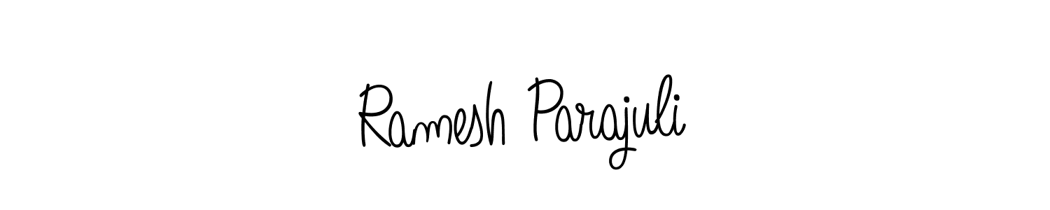 Design your own signature with our free online signature maker. With this signature software, you can create a handwritten (Angelique-Rose-font-FFP) signature for name Ramesh Parajuli. Ramesh Parajuli signature style 5 images and pictures png