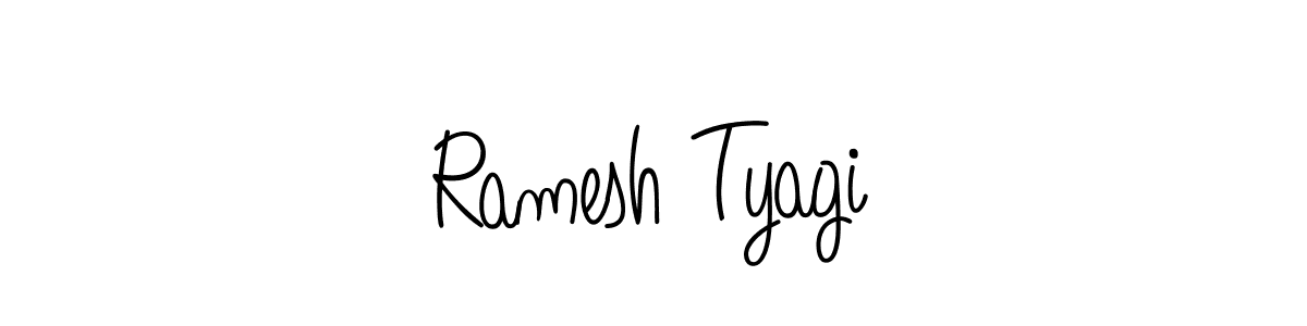 You should practise on your own different ways (Angelique-Rose-font-FFP) to write your name (Ramesh Tyagi) in signature. don't let someone else do it for you. Ramesh Tyagi signature style 5 images and pictures png