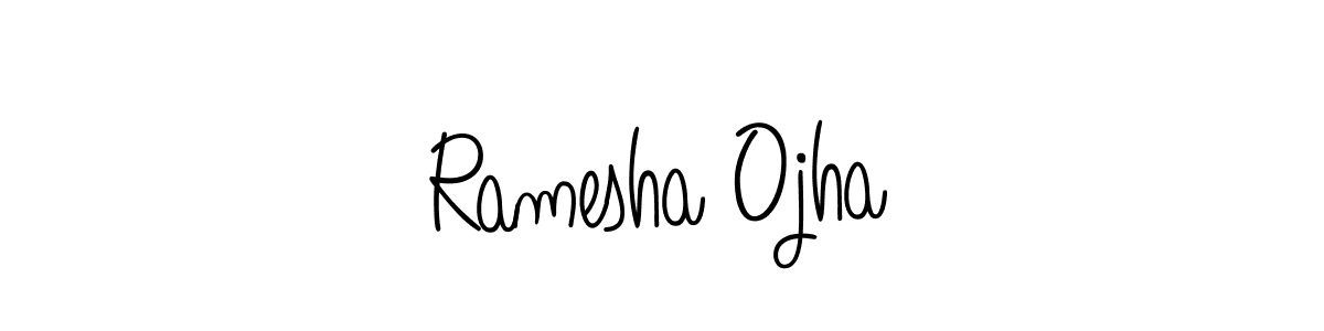 Make a beautiful signature design for name Ramesha Ojha. With this signature (Angelique-Rose-font-FFP) style, you can create a handwritten signature for free. Ramesha Ojha signature style 5 images and pictures png