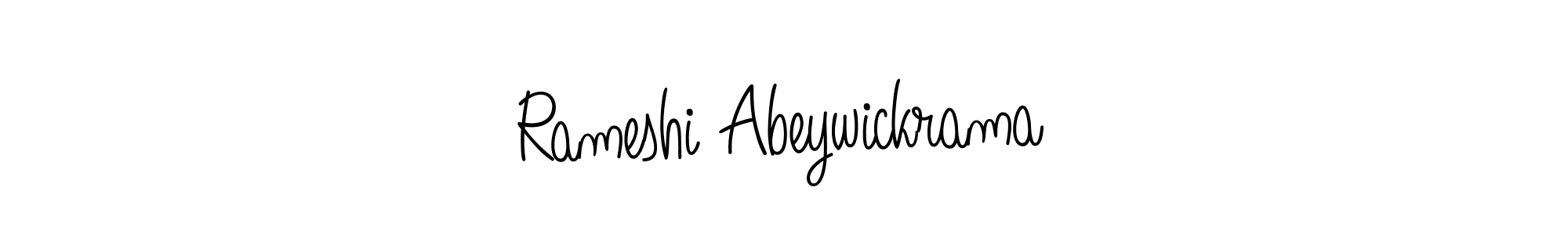 You should practise on your own different ways (Angelique-Rose-font-FFP) to write your name (Rameshi Abeywickrama) in signature. don't let someone else do it for you. Rameshi Abeywickrama signature style 5 images and pictures png